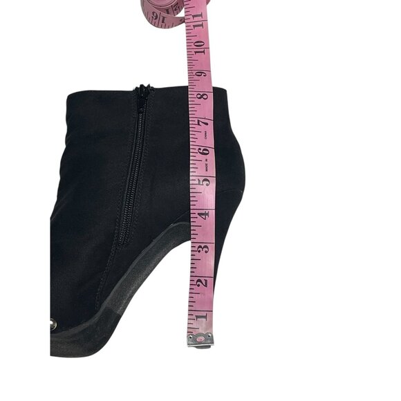 Black Suede Pazzo Play Stiletto Ankle Booties With Silver Studs Size 9.5 - Picture 5 of 13